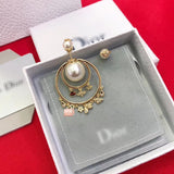 J-jewelry Dior single retro texture pearl exaggerated big ear hoop earrings