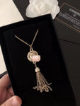 J-jewelry Chanel Long Boho Mystic Fringe Necklace for Women in Silver Collection