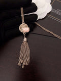 J-jewelry Chanel Long Boho Mystic Fringe Necklace for Women in Silver Collection