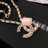 J-jewelry Chanel Choker Necklaces for Women Pendant Chain Jewelry for Girls Gift for Mother's Day