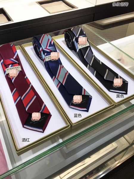A-accessories Burberry Handmade Striped Ties For Men Woven Slim Mens Ties Stripes Tie Thin Necktie