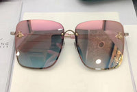 S-sunglasses gucci Oversized Square GG 2200 Gradient Mirror lens Rimless Sunglasses for Gucc i sunglasses